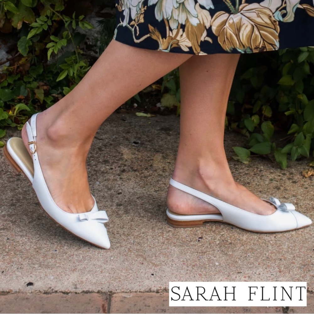 Sarah Flint Natalie Sling in White Calf • Size 10